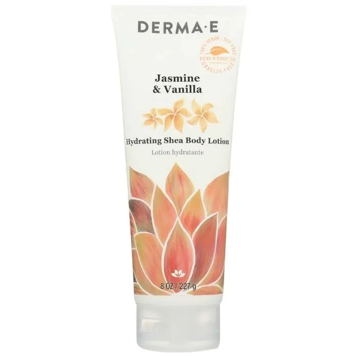 DERMA E - Hydrating Shea Body Lotion (Jasmine & Vanilla), 8oz