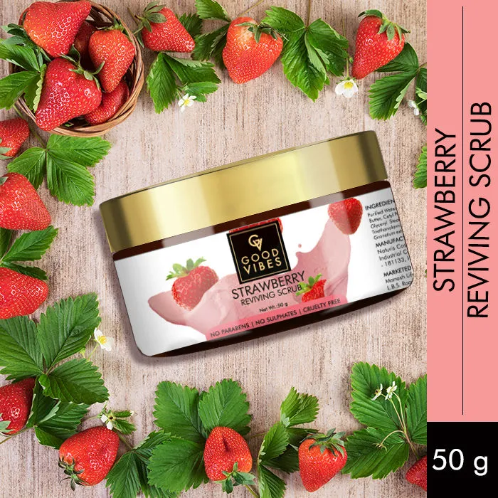 Good Vibes Reviving Face Scrub - Strawberry (50 gm)