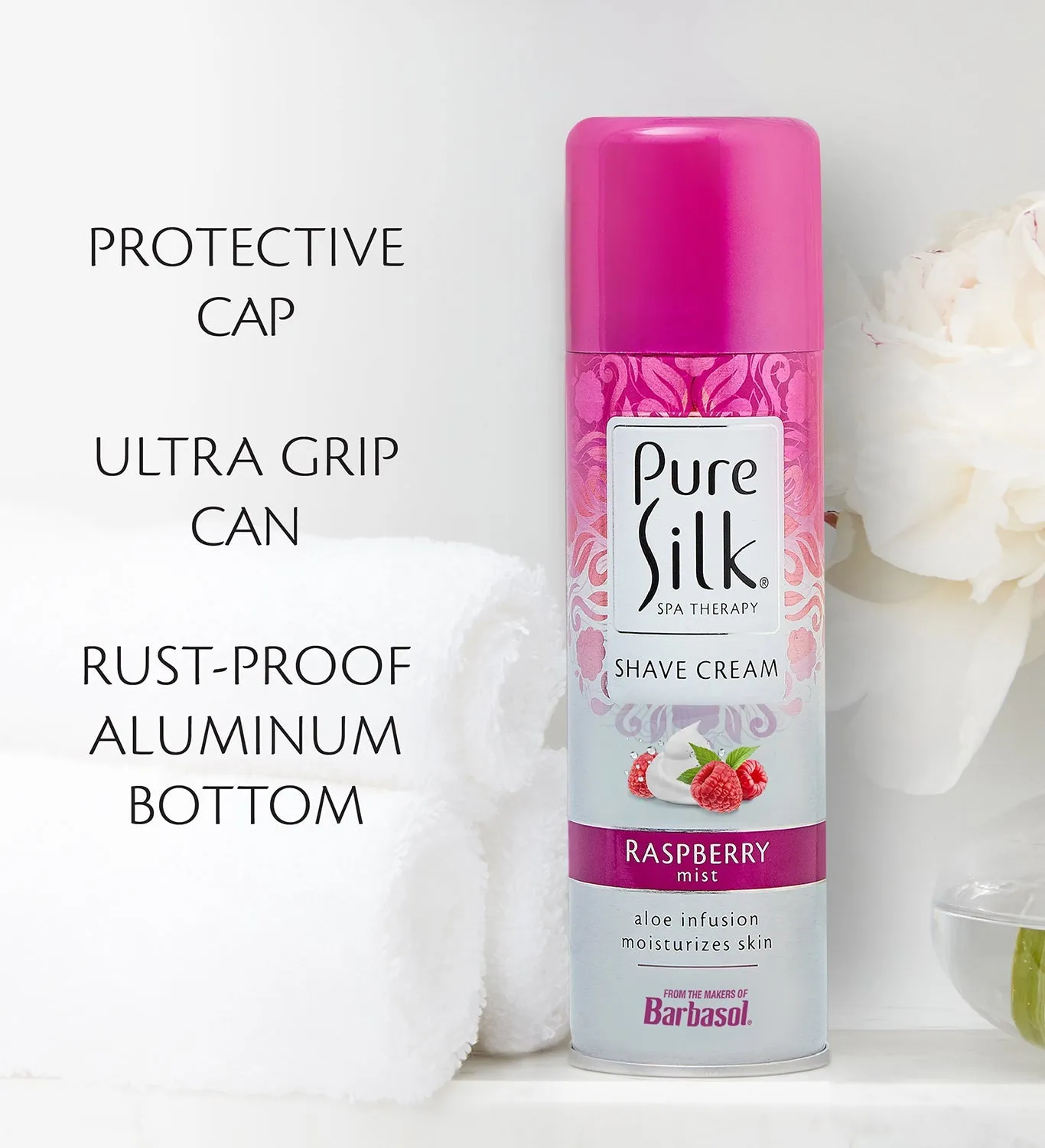 Pure Silk - Raspberry Mist Shave Cream - 7.25 Ounces