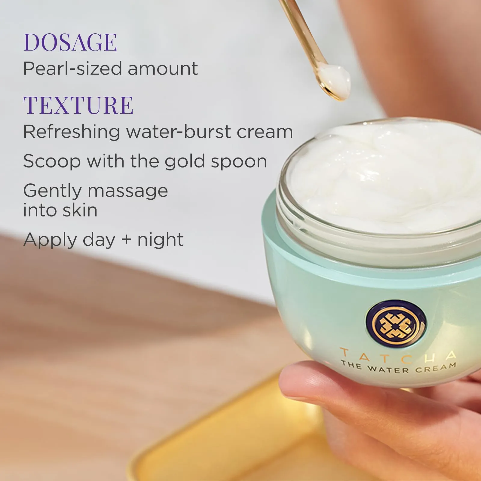 TATCHA The Water Cream | Cream Moisturizer for Face, Optimal Hydration For Pure Poreless Skin | 50 ml / 1.7 oz