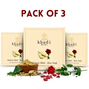 Vagad's Khadi Multani Rose Soap (Pack of 3)