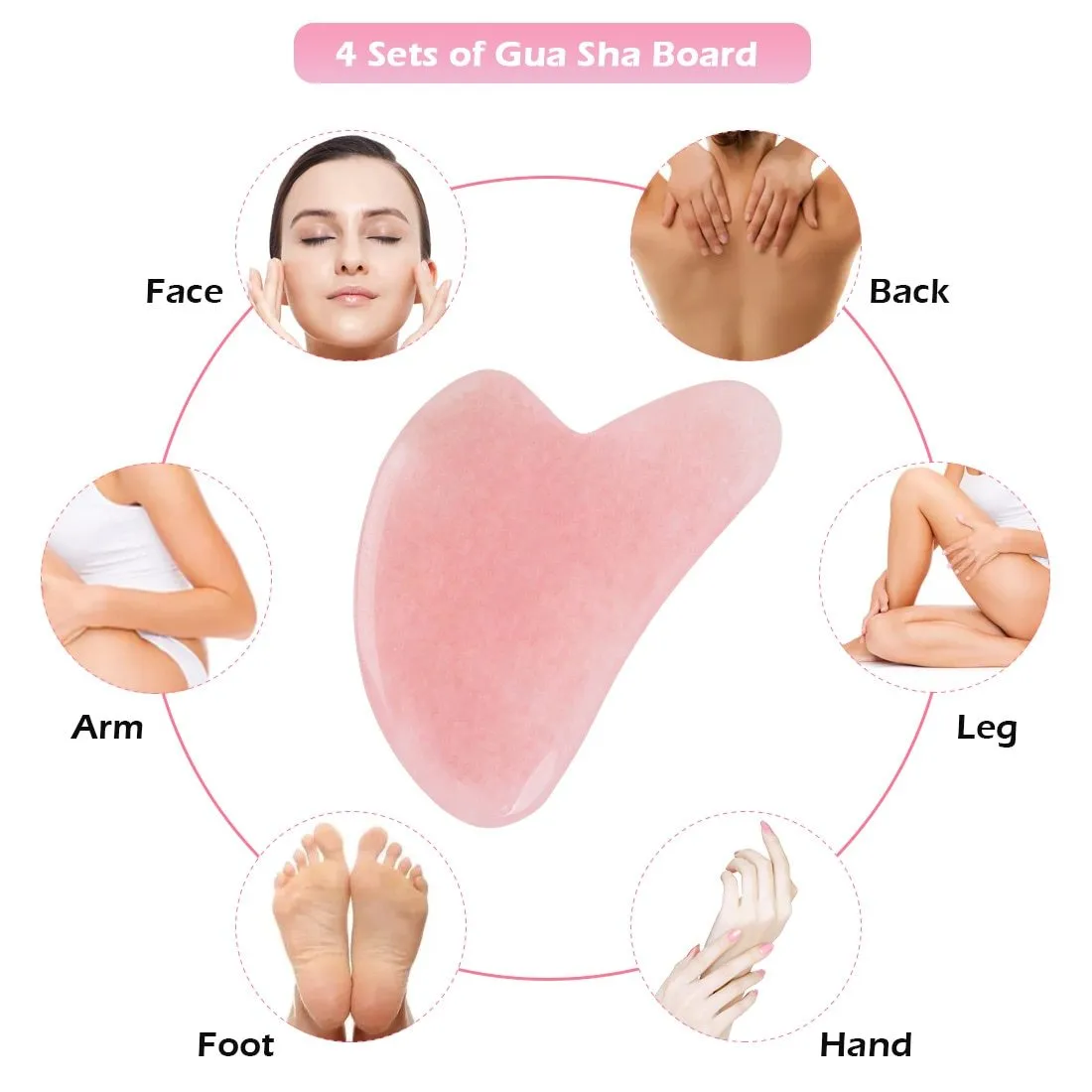 Whole Massage Gua Sha Tools Natural Rose Quartz Massage Stone